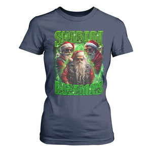 Funny Xmas T Shirt For Women Skibidi Rizzmas Cool Santa Rizz TS09 Navy Print Your Wear