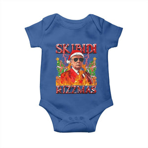 Funny Xmas Trump Baby Onesie Skibidi Rizzmas Cool Trump Rizz TS09 Royal Blue Print Your Wear