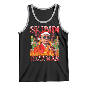 Funny Xmas Trump Tank Top Skibidi Rizzmas Cool Trump Rizz TS09 Black Athletic Heather Print Your Wear
