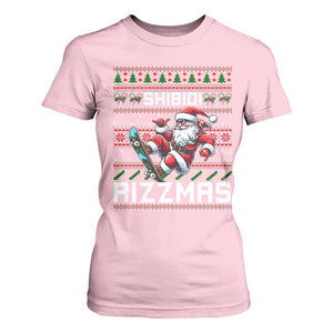 Funny Xmas T Shirt For Women Skibidi Rizzmas Cool Santa Skateboard Rizz TS09 Light Pink Print Your Wear