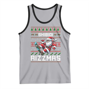Funny Xmas Tank Top Skibidi Rizzmas Cool Santa Skateboard Rizz TS09 Athletic Heather Black Print Your Wear