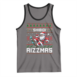 Funny Xmas Tank Top Skibidi Rizzmas Cool Santa Skateboard Rizz TS09 Deep Heather Black Print Your Wear
