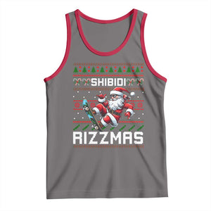 Funny Xmas Tank Top Skibidi Rizzmas Cool Santa Skateboard Rizz TS09 Deep Heather Red Print Your Wear