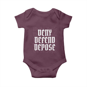 Deny Defend Depose Baby Onesie We The People Patriotic TS09 Maroon Print Your Wear