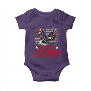 Deny Defend Depose Baby Onesie Eagle American Flag TS09 Purple Print Your Wear