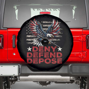 Deny Defend Depose Spare Tire Cover Eagle American Flag TS09 Black Print Your Wear