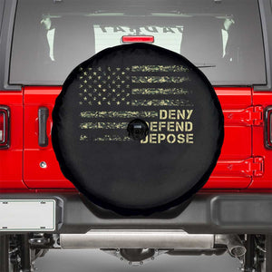 Deny Defend Depose Spare Tire Cover Camo American Flag TS09 Black Print Your Wear