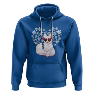 Valentine's Day Hoodie Arctic Snow Fox Heart Glasses Snowflake Animal Lover TS09 Royal Blue Printyourwear