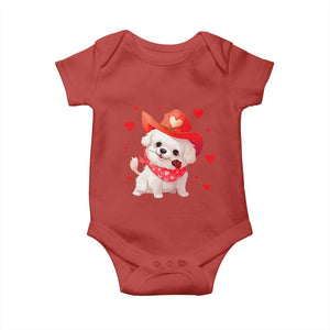 Valentine's Day Baby Onesie Vintage Retro Puppy Dog Cowboy TS09 Red Print Your Wear