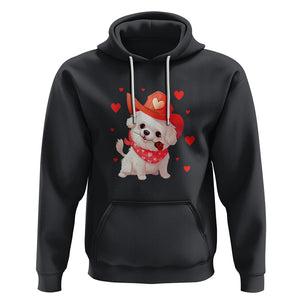 Valentine's Day Hoodie Vintage Retro Puppy Dog Cowboy TS09 Black Printyourwear