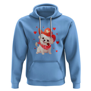 Valentine's Day Hoodie Vintage Retro Puppy Dog Cowboy TS09 Carolina Blue Printyourwear