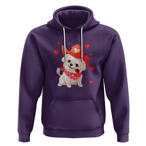 Valentine's Day Hoodie Vintage Retro Puppy Dog Cowboy TS09 Purple Printyourwear