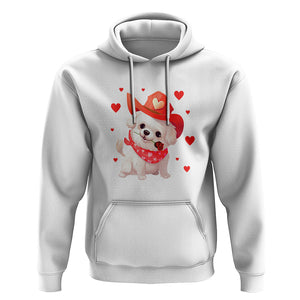 Valentine's Day Hoodie Vintage Retro Puppy Dog Cowboy TS09 White Printyourwear