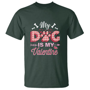 Valentine's Day T Shirt My Dogs Are My Valentine Pet Heart TS09 Dark Forest Green Printyourwear
