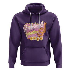 Valentine's Day Hoodie Dachshund Is My Valentine Cute Dog Heart TS09 Purple Printyourwear