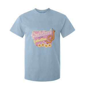 Valentine's Day T Shirt For Kid Dachshund Is My Valentine Cute Dog Heart TS09 Light Blue Print Your Wear