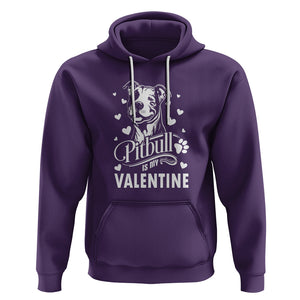 Valentine's Day Hoodie Pitbull Is My Valentine Cute Dog Heart TS09 Purple Printyourwear