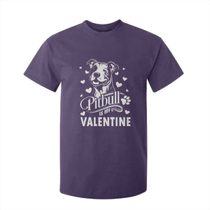 Valentine's Day T Shirt For Kid Pitbull Is My Valentine Cute Dog Heart TS09 Purple Print Your Wear