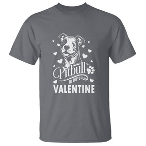 Valentine's Day T Shirt Pitbull Is My Valentine Cute Dog Heart TS09 Charcoal Printyourwear