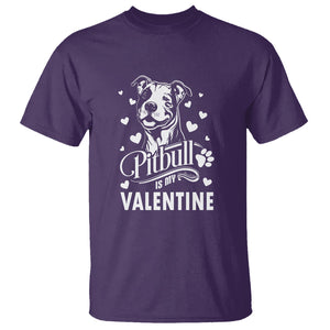 Valentine's Day T Shirt Pitbull Is My Valentine Cute Dog Heart TS09 Purple Printyourwear
