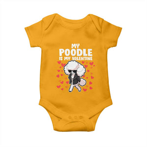 Valentine's Day Baby Onesie My Poodle Is My Valentine Cute Dog Heart TS09 Gold Print Your Wear