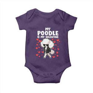 Valentine's Day Baby Onesie My Poodle Is My Valentine Cute Dog Heart TS09 Purple Print Your Wear