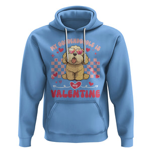 Valentine's Day Hoodie My Goldendoodle Is My Valentine Cute Dog Heart Sunglass TS09 Carolina Blue Printyourwear
