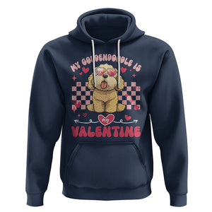 Valentine's Day Hoodie My Goldendoodle Is My Valentine Cute Dog Heart Sunglass TS09 Navy Printyourwear