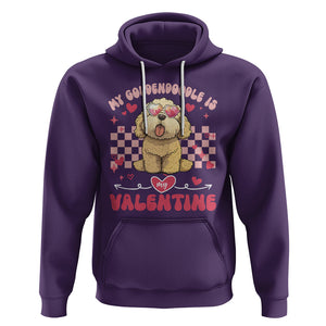 Valentine's Day Hoodie My Goldendoodle Is My Valentine Cute Dog Heart Sunglass TS09 Purple Printyourwear
