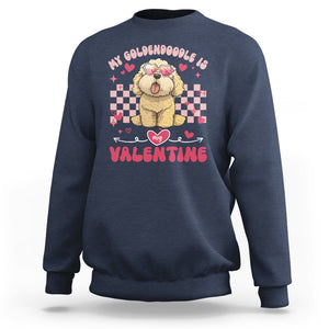 Valentine's Day Sweatshirt My Goldendoodle Is My Valentine Cute Dog Heart Sunglass TS09 Navy Printyourwear