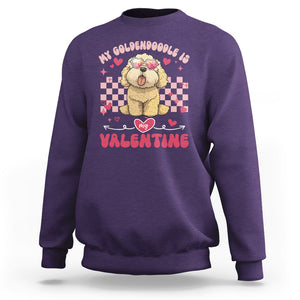 Valentine's Day Sweatshirt My Goldendoodle Is My Valentine Cute Dog Heart Sunglass TS09 Purple Printyourwear