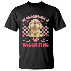 Valentine's Day T Shirt My Goldendoodle Is My Valentine Cute Dog Heart Sunglass TS09 Black Printyourwear