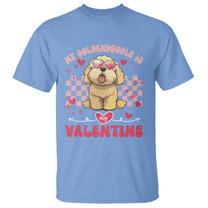 Valentine's Day T Shirt My Goldendoodle Is My Valentine Cute Dog Heart Sunglass TS09 Carolina Blue Printyourwear