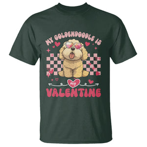 Valentine's Day T Shirt My Goldendoodle Is My Valentine Cute Dog Heart Sunglass TS09 Dark Forest Green Printyourwear