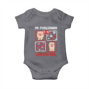 Valentine's Day Baby Onesie My Pomeranian Is My Valentine Cute Dog Heart TS09 Charcoal Print Your Wear