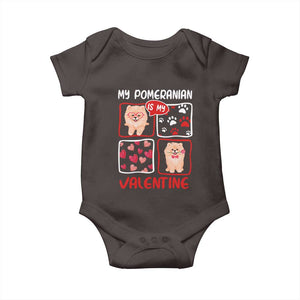 Valentine's Day Baby Onesie My Pomeranian Is My Valentine Cute Dog Heart TS09 Dark Chocolate Print Your Wear