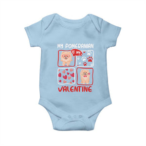 Valentine's Day Baby Onesie My Pomeranian Is My Valentine Cute Dog Heart TS09 Light Blue Print Your Wear