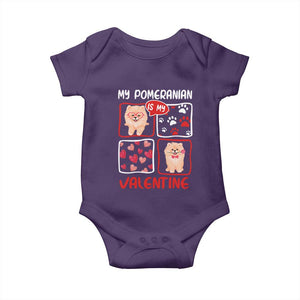 Valentine's Day Baby Onesie My Pomeranian Is My Valentine Cute Dog Heart TS09 Purple Print Your Wear