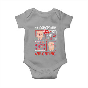 Valentine's Day Baby Onesie My Pomeranian Is My Valentine Cute Dog Heart TS09 Sport Gray Print Your Wear
