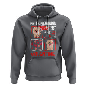 Valentine's Day Hoodie My Pomeranian Is My Valentine Cute Dog Heart TS09 Charcoal Printyourwear