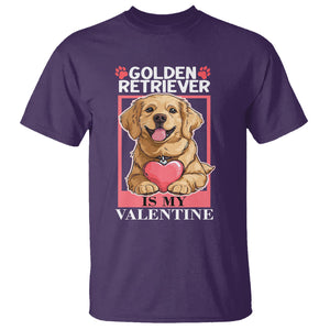 Valentine's Day T Shirt My Golden Retriever Is My Valentine Cute Dog Heart TS09 Purple Printyourwear