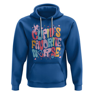 Valentine's Day Hoodie Retro Groovy Cupids Favorite Nurse TS09 Royal Blue Printyourwear