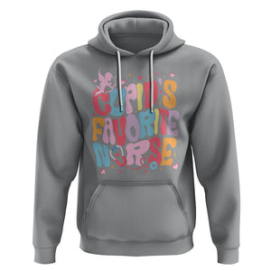 Valentine's Day Hoodie Retro Groovy Cupids Favorite Nurse TS09 Sport Gray Printyourwear