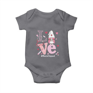 Valentine's Day Baby Onesie LOVE Nurse Squad Cute Gnome TS09 Charcoal Print Your Wear
