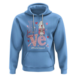Valentine's Day Hoodie LOVE Nurse Squad Cute Gnome TS09 Carolina Blue Printyourwear