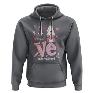 Valentine's Day Hoodie LOVE Nurse Squad Cute Gnome TS09 Charcoal Printyourwear