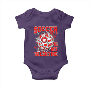 Valentine's Day Baby Onesie Soccer Is My Valentine Funny Sport TS09 Purple Print Your Wear