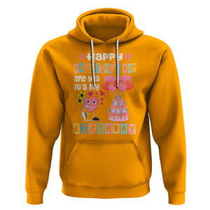 Happy Valentines Day And Yes It Is My Birthday Funny Heart Hoodie TS09 Gold Printyourwear