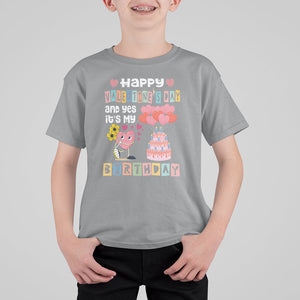 Happy Valentines Day And Yes It Is My Birthday Funny Heart T Shirt For Kid TS09 Sport Gray Printyourwear