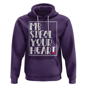 Valentine's Day Hoodie Mr Steal Your Heart Funny Heart TS09 Purple Printyourwear